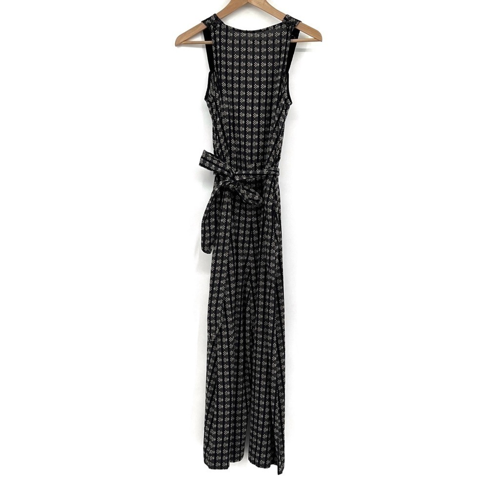ACE AND JIG GEOMETRIC SLEEVELESS BLACK CROP JUMPSUIT SIZE XS BELTED ROMPER